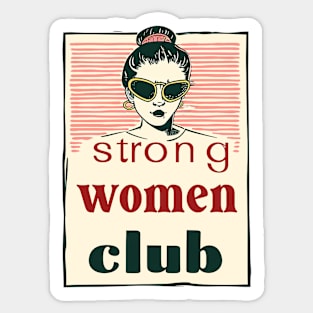 Vintage Vogue: 'Strong Women Club' Fashionista Illustration Poster Sticker